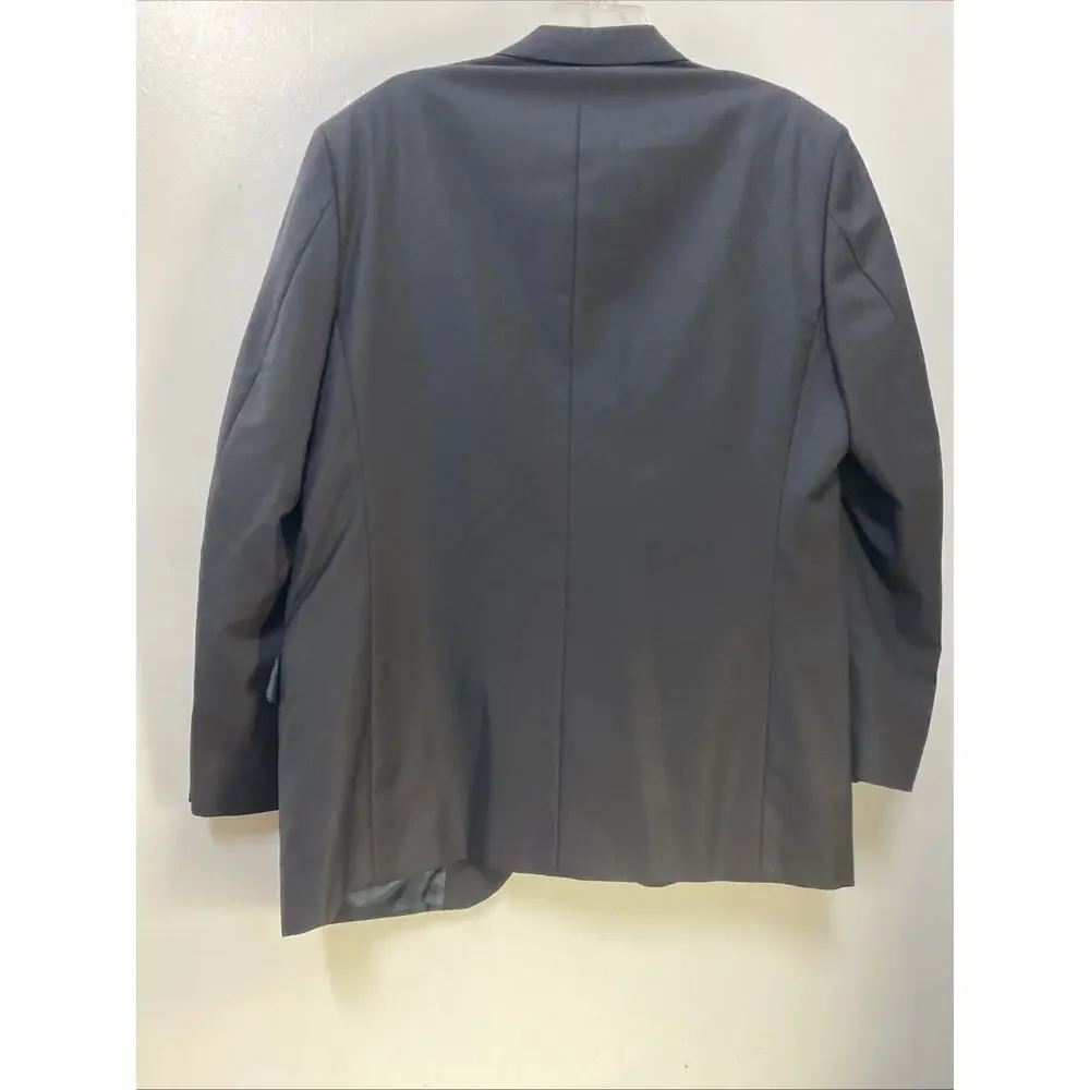 Louis Feraud Mens Suit Jacket Blazer 42 R Black Coat 100% Wool Made in Mex